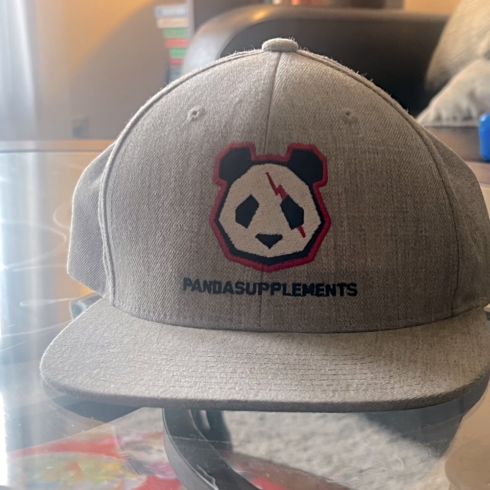 Panda Supplements snap back flat bill hat.